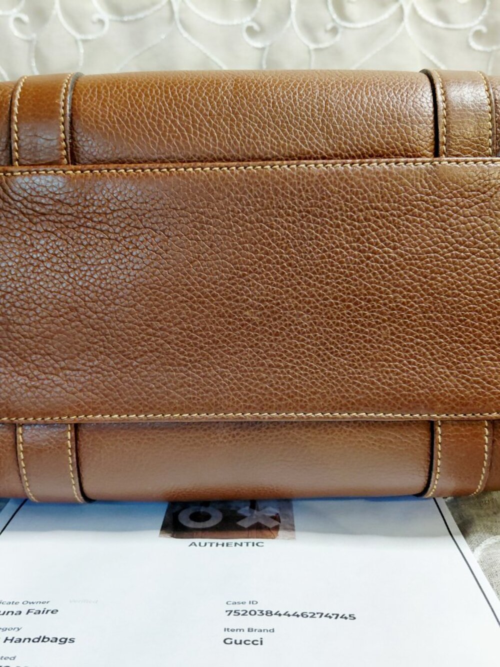 Vintage Gucci Brown Leather Boston Bag - Picture 8 of 15